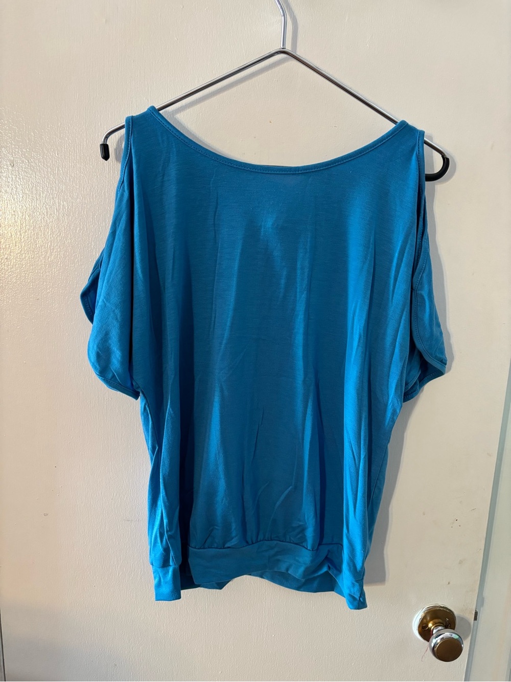 Blue Women's Cold-Shoulder Top